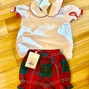 The Beaufort Bonnet Company Red and Green Plaid Kids Matching Set